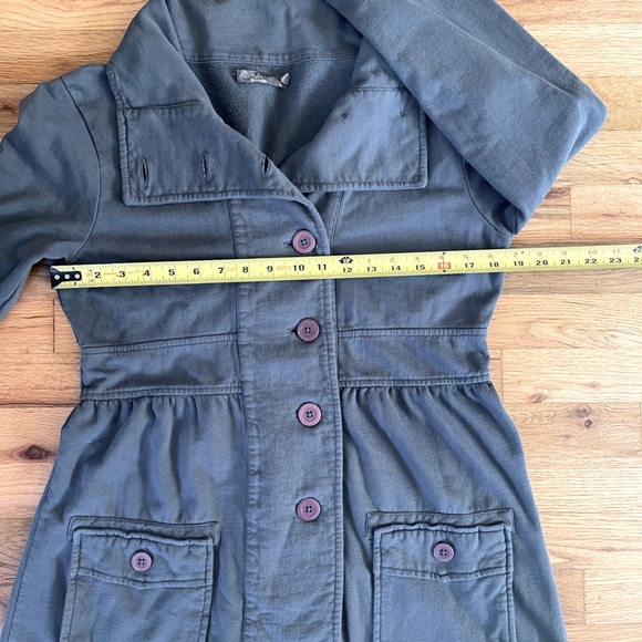 Prana Breathe Sylvia Jacket Gray with Purple Buttons Women's Size Large - Picture 11 of 12